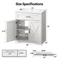 thumbnail image 2 of 30 Inch Bathroom Vanity with Ceramic Sink, Freestanding Bathroom Sink Cabinet with Fluted Doors, 2 Doors and 1 Drawer, Adjustable Shelf, Farmhouse Bathroom Storage Combo, White, 2 of 8
