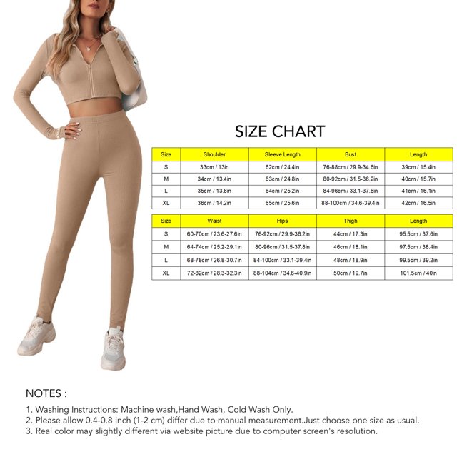 Conjunto De Ropa Deportiva De Yoga, Conjunto De Entrenamiento De Moda Para Mujer Cremallera De Cintura Alta De Manga Larga Para Atletas Para Gimnasio ANGGREK No