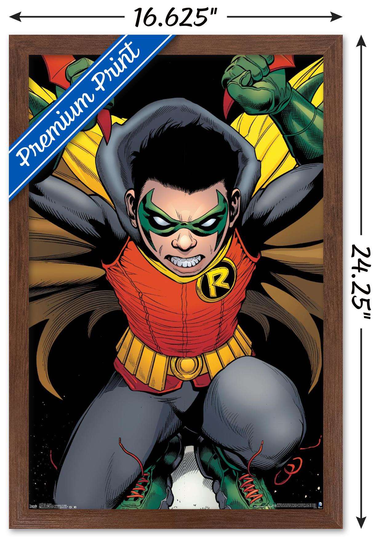 DC Comics - Robin - Damian Wayne Wall Poster, 14.725" x 22.375", Framed