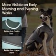 thumbnail image 5 of IDOMIK Warm Dog Coat, Canvas Dog Jacket, Reflective Fleece Pet Cold Weather Vest with Zipper Leash Hole, Gray, M, 5 of 8