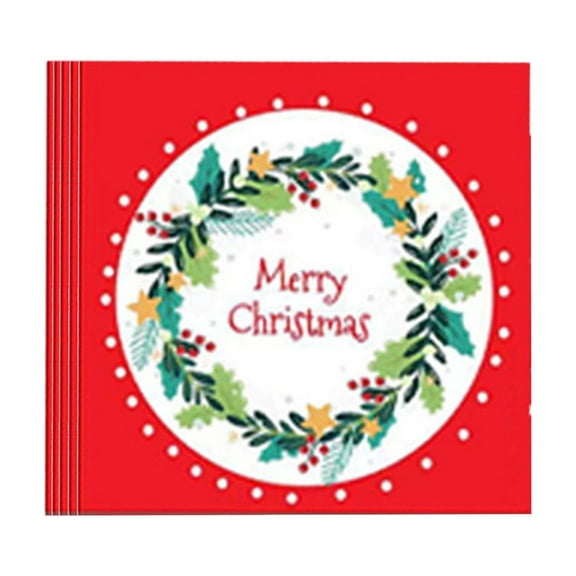 KOYPTL Christmas Paper Plates and Napkins,Disposable Tableware 24Pcs Xmas Garland Tissues Merry Christmas Table Decorations for Holiday Party Table Settings Celebrations Indoor Home Decor