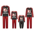 thumbnail image 1 of Pijamas NavideñOs Para La Familia Blusa Impresa Letter Deer + Pantalones A Cuadros O Pantalones Para BebéS, 1 of 4