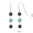 thumbnail image 2 of Gem Stone King 925 Sterling Silver Blue Mystic Topaz and Blue Zircon 3 Stone French Wire Dangle Earrings for Women (3.70 Cttw, Gemstone Birthstone, Round 5MM), 2 of 2