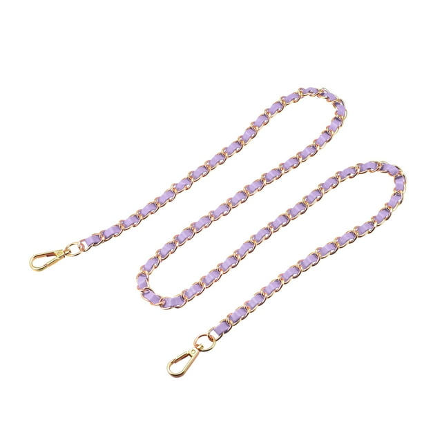 Unique Bargains Purse Chain Strap, 47' Purse Strap Shoulder Bag Replacement Strap(Purple/Yellow Gold)