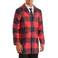 thumbnail image 4 of Lars Amadeus Plaid Overcoat for Men's Notch Lapel Color Block Formal Checked Coat, 4 of 5