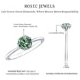 thumbnail image 6 of Rosec Jewels IGI Certified Lab Grown Green Diamond Engagement Ring in Lotus Basket Set (1 Carat, Vivid Green Color VS1 Clarity), 925 Sterling Silver, US 4.00, 6 of 9