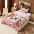 thumbnail image 2 of Erosebridal Farm Horse Twin Comforter Sets, Pink Flower Butterfly Bedding Set for Girls, 2 of 6