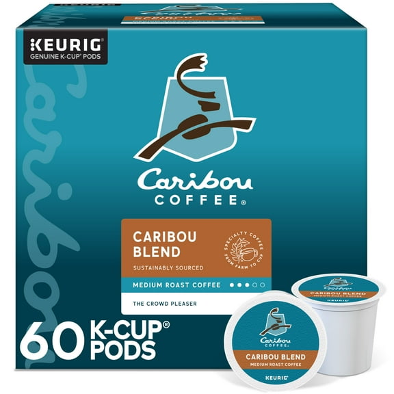 Caribou Coffee, Caribou Blend Medium Roast K-Cup Coffee Pods, 60 Count