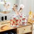 thumbnail image 3 of Yayeee 2 Pack Qtip Holder Bathroom Cotton Swab Canister with Lid Clear Dispenser Set, Watermelon Pattern, 3 of 6
