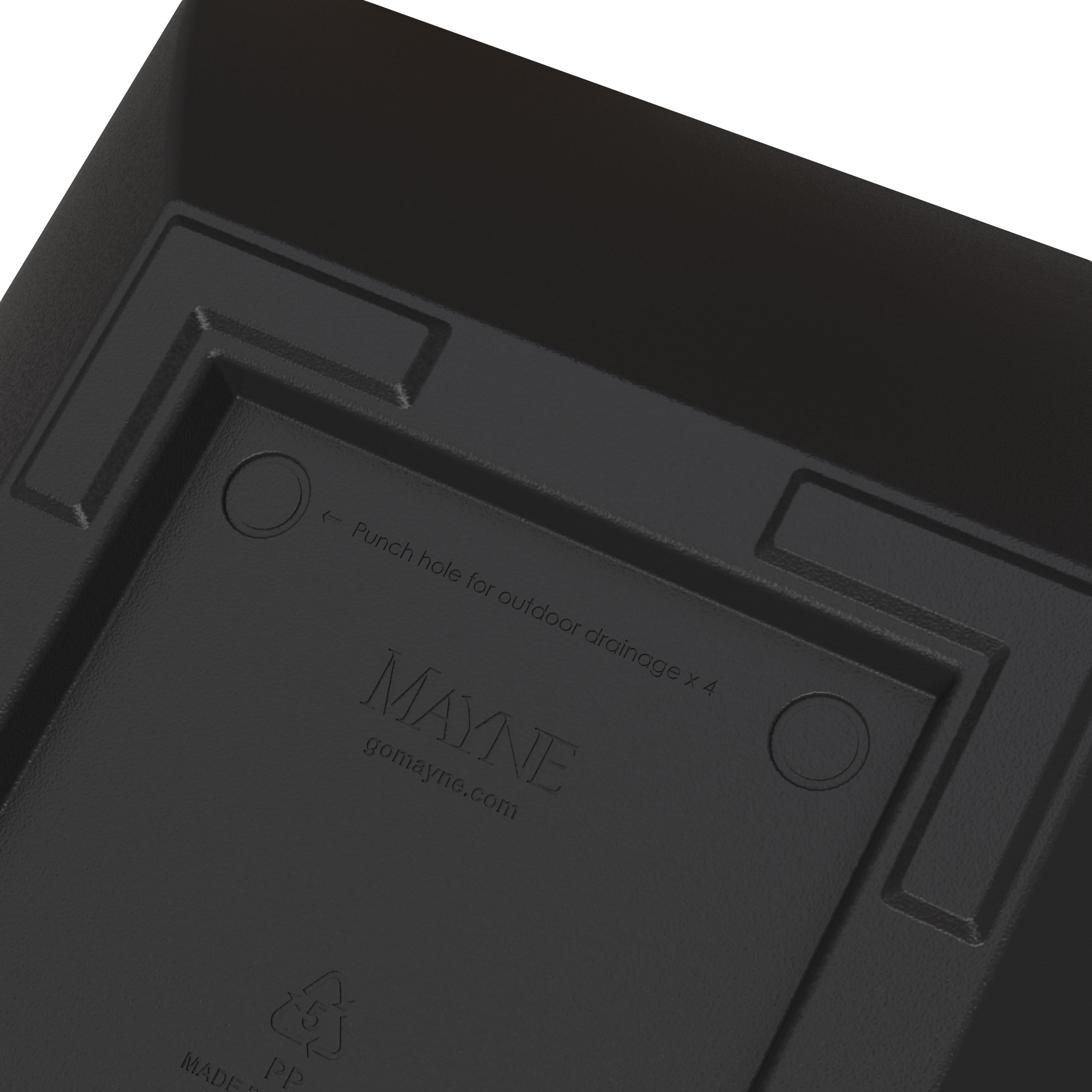 Mayne Evolve 20" x 20" x 7" Square Black Plastic Planter, 2-Pack