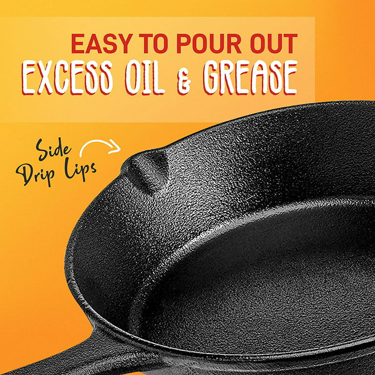 NutriChef Nonstick Cast Iron Frying Pan Set, 10 Inch (2 Pack) & 12