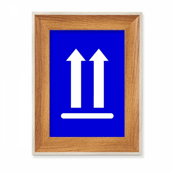 Upwards Blue Square Warning Mark Desktop Wooden Photo Frame Display Picture Art Painting Multiple Sets