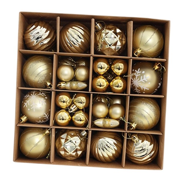 Adorno navideño de bola, irrompible, decoración para el hogar, accesorios para fotos, colgante navideño Oro