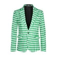 thumbnail image 5 of INSPIRE CHIC Men's Diamond Pattern Blazer Slim Fit Casual Lightweight Sports Coat 2XL Green White, 5 of 5