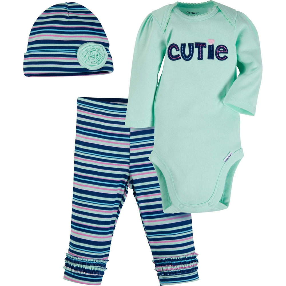 Gerber Childrenswear Gerber Newborn Baby Girl Long Sleeve One