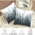 thumbnail image 5 of Misty Forest Pillow Covers 18X18 inch Set of 2 Coniferous Trees Throw Pillow Covers Abstract Art Outdoors Decorative Cushion Case for Bed Couch Sofa Home, 5 of 6
