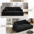 thumbnail image 2 of Aukfa 87" Double Chaise Oversized Sofa Bed with USB Ports&Cup Holder for Living Room, 2 Pillows, Corduroy, Black, 2 of 12