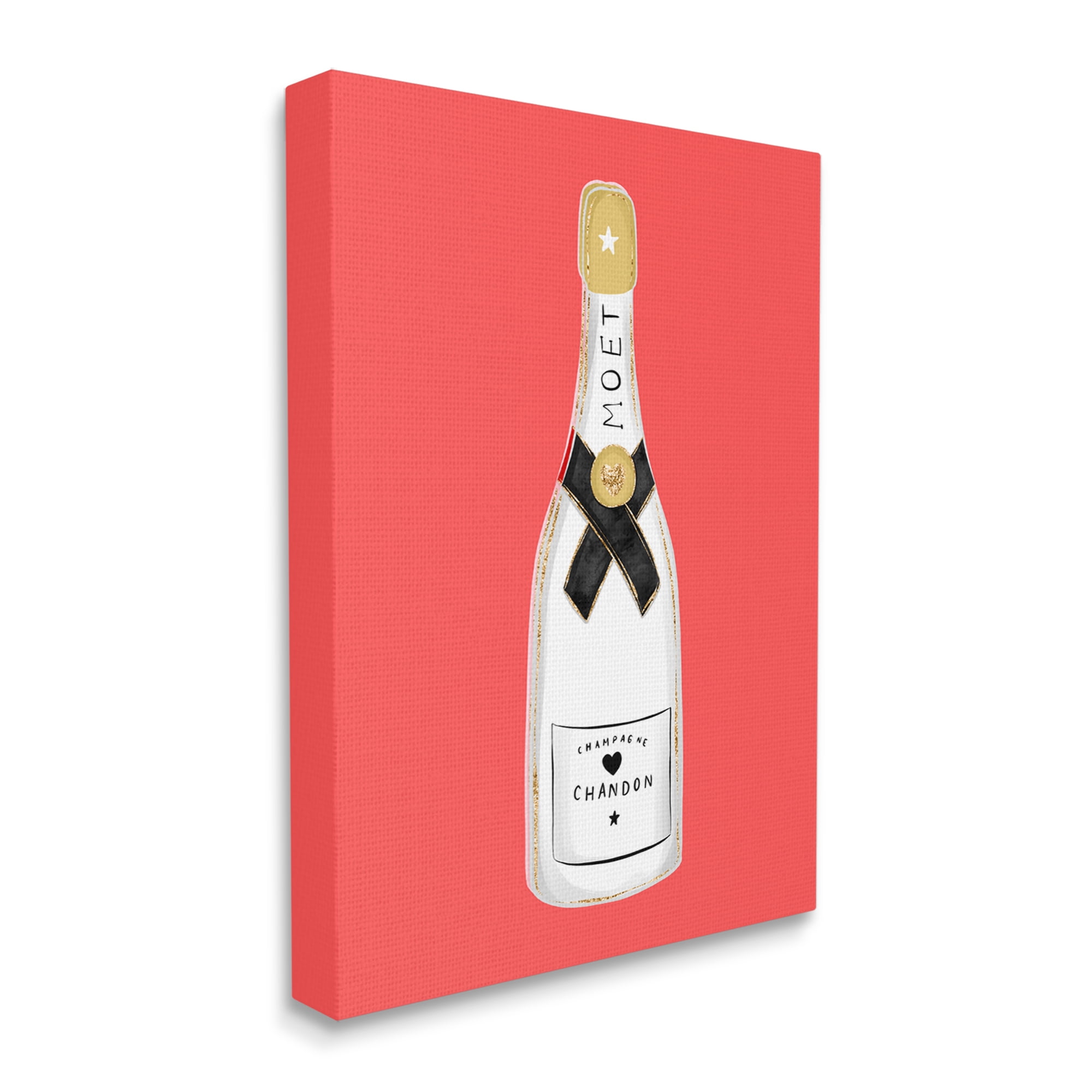 Stupell Industries Champagne on Red Food & Beverage Painting Gallery Wrapped Canvas Art Print Wall Art, 16 x 20