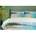 thumbnail image 4 of Ambesonne Island Duvet Cover Sets, Seven Mile Beach Image Art, 2-King, Sky Blue and Multicolor, 4 of 7
