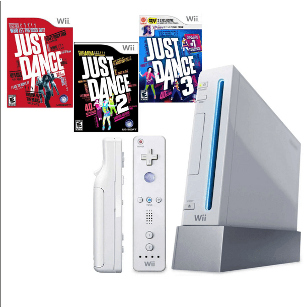Nintendo Wii Console Just Dance Bundle 1, 2, 3