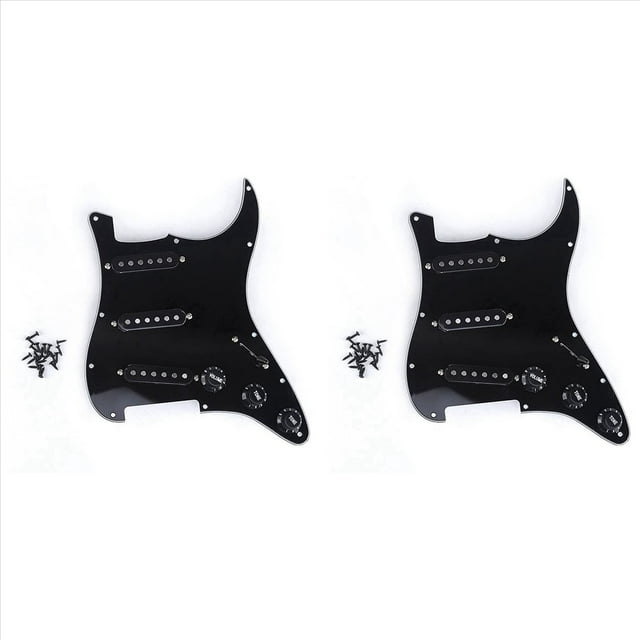 2X de Guitarra EléCtrica SSS de Bobina ÚNica, Placa de Rayado Precableada Cargada, 11 Agujeros, 3 para Guitarra SQ