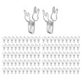 thumbnail image 1 of 100 clips para carpetas con forma de conejo de dibujos animados, clips de cola larga ahuecados de metal, abrazaderas de papel para documentos de oficina, color plateado, 1 of 5