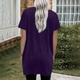 thumbnail image 4 of Fglymey Womens Summer Solid Color Square Neck Short Sleeve Dress With Pockets - Casual Athleisure Tee​​ Purple 2XL, 4 of 7
