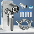 thumbnail image 3 of [9PCS] 2025 New Multifunctional Massage Shower Head, Handheld High Pressure for Hard Water, ON/OFF Switch, with 5 Filter Elements, Hose & Bracket, For Shower Use Only, 3 of 10