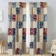 thumbnail image 1 of Juego de cortinas de patchwork con lazos para ventana, color rojo, azul marino y marrón, para dormitorio, habitación de invitados, casa rodante, hotel (2 paneles), 1 of 5