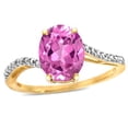 thumbnail image 2 of Star K� Big Stone Oval 10x8 Created Pink Sapphire Bypass solitaire engagement promise ring, 2 of 9
