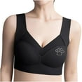 thumbnail image 2 of TEAJOPSUU Womens Wireless Bras Comfortable Push Up Bra No Underwire Bra Full Support Rhinestone Bralette Everyday Wear Seamless Tshirt Bras Black, 2 of 9