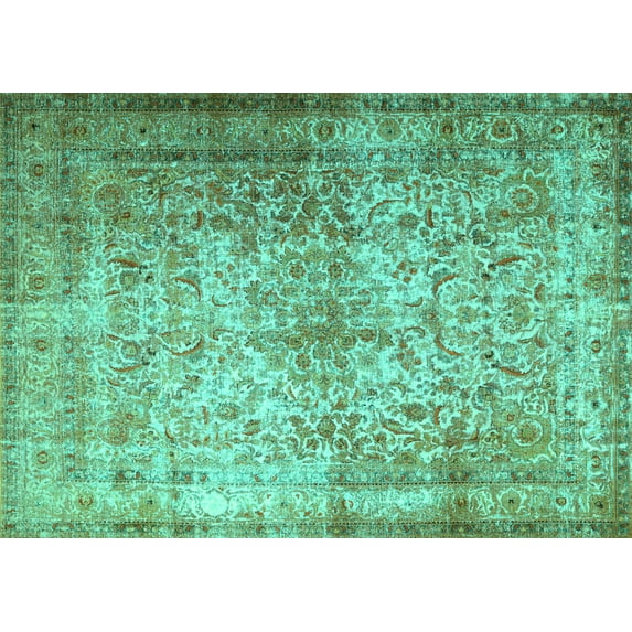 Ahgly Company Machine Washable Indoor Rectangle Persian Turquoise Blue Traditional Area Rugs, 2' x 3'