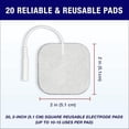 thumbnail image 3 of Unit Pads 2"X2" 20 Pcs, 3rd Gen Reusable Latex-Free Replacement Pads Electrode Pads with Upgraded Sticky Electrode Pads Gel and Non-Irritating Design, 3 of 5