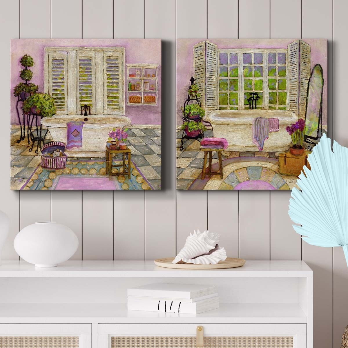 Simple Nature III - Premium Gallery Wrapped Canvas - Ready to Hang Set of 2 - 10 x 10 Each