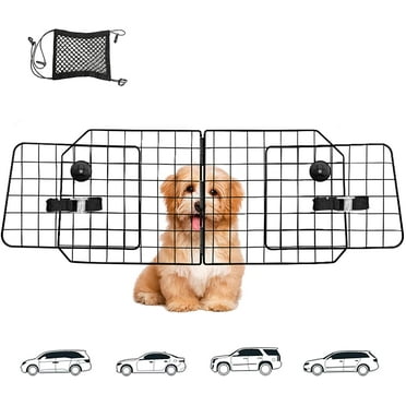 Dog Car Barriers,Dog Barrier for SUV,Vehicles,Dividers,Pet Barriers Heavy Duty Wire Adjustable Dog Barrier with Front Seat Mesh Pet Barrier Net Organizer