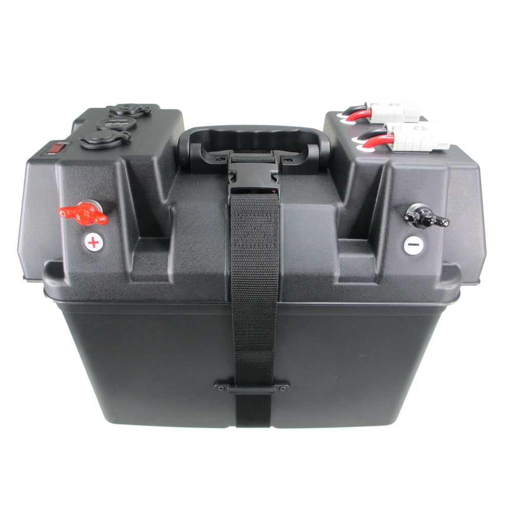 Pactrade Marine RV Battery Box Anderson Connector Dual USB Power Voltmeter Gauge