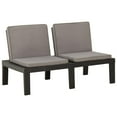 thumbnail image 4 of vidaXL Patio Garden Bench Loveseat Outdoor 2-Seater Bench with Cushion Plastic, 4 of 28