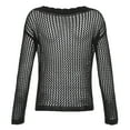 thumbnail image 4 of Dtydtpe Oversized Sweaters for Women, Womens Knit Top Long Sleeve Crochet Hollow Out Crewneck Sweater Tops Sweaters for Women, 4 of 5
