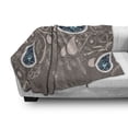 thumbnail image 3 of Paisley Soft Flannel Fleece Throw Blanket, Oriental Motifs with Swirled Branch and Flower Pattern Bohemian Art, Cozy Plush for Indoor and Outdoor Use, 60" x 80", Pale Brown Teal, by Ambesonne, 3 of 6