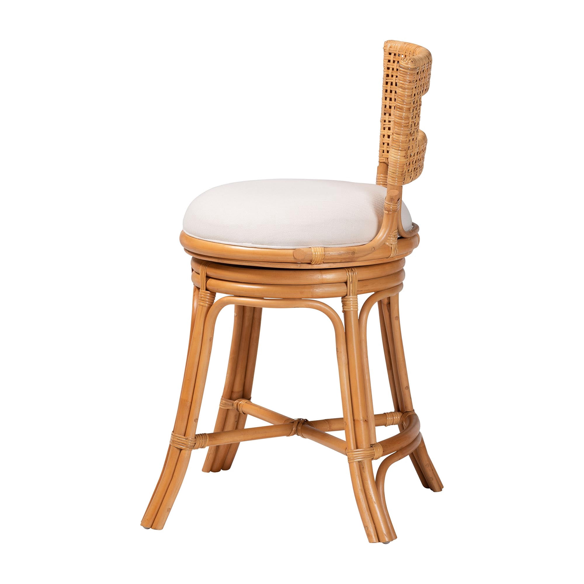bali & pari Amina Boho Counter Stool, Counter Height, Light Honey