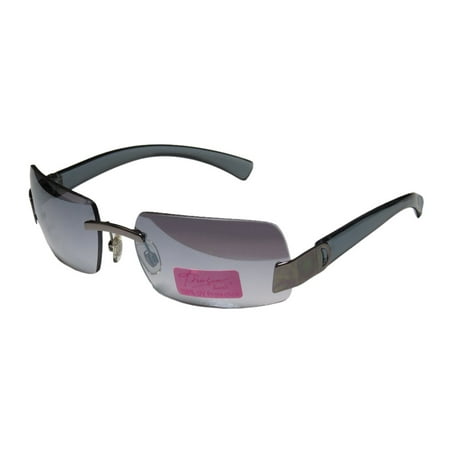 - New Thalia 03 Womens/Ladies Square Rimless Mirrored Gunmetal / Gray Gorgeous Trendy Modern Fashion Accessory Shades Sunnies Frame Mirrored / Gradient Gray Lenses Sunglasses/Sun Glasses