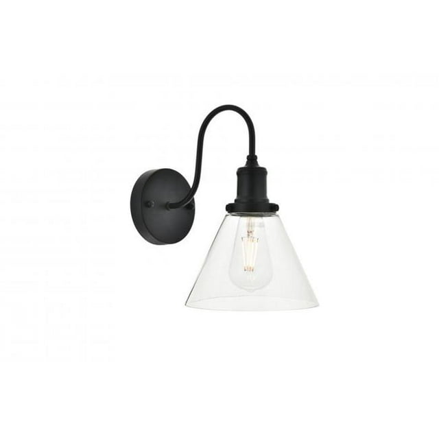 Living District Histoire Midcentury Modern Black Metal Wall Sconce 1 Light E26