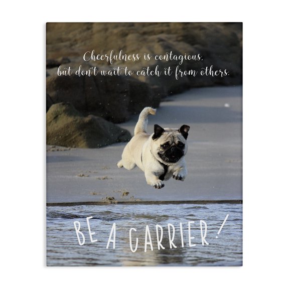 Stupell Industries Tropical Cheerfullness is Contagious Dog Canvas Art, 16 x 20, by Ziwei Li