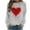 White, variant on TKLPEHG Womens Heart Sweatshirt Valentines Day Casual Dressy Crewneck Sweatshirt Raglan Sleeve Loose Lightweight Long Sleeve Heart Print Graphic Tops Pullover (Gray,S)