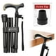 thumbnail image 1 of Bastones plegables y ligeros Merry Sticks para mujeres y hombres, ajustables y plegables para personas mayores, con mango ergonómico antideslizante y una punta de repuesto adicional, color negro azaba, 1 of 5