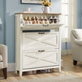 thumbnail image 1 of Mueble Zapatero, 3 Cajones Plegables, para 18-24 Pares de Zapatos, Blanco, 1 of 6