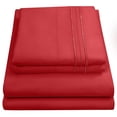 thumbnail image 2 of Sweet Home Collection Soft Microfiber 5-piece Split King Bed Sheet Set Red, 2 of 5