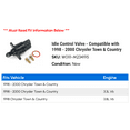 thumbnail image 2 of Idle Control Valve - Compatible with 1998 - 2000 Chrysler Town & Country 1999, 2 of 2
