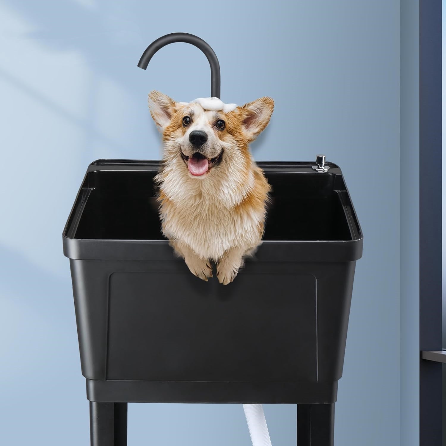 Ktaxon Freestanding Utility Sink Laundry Tub, with Stainless Steel Faucet, for Washing Room