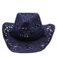 thumbnail image 2 of ManxiVoo Hand Knitted Breathable Hollow Wide Brim Sun Hat for Women Men Outdoor Summer Parties and Travel, 2 of 5